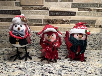 RARE  Lot 3 Featherly Friends Walmart Walgreens Michaels Fabric Birds Christmas