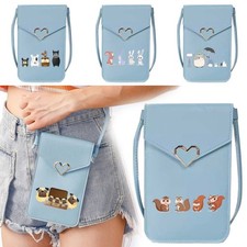 Cartoon Cross Body Leather Mobile Phone Shoulder Bags Handbag Purse Wallet Pouch