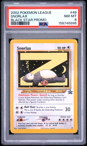 Snorlax graded PSA 8 for sale on eBay