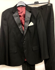 M&S Black Tuxedo Style Suit 42