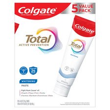 Colgate Total Whitening Toothpaste, 6 oz., 5 pk Fights Bacteria on Teeth 0.87 per gallon