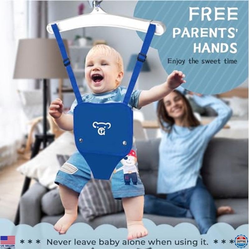 G TALECO Baby Jumper with Stand - Blue Bouncer & Exerciser, Easy Setup, Water
