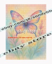 500 piece jigsaw puzzle Golden Butterfly Floral Dimensional Nature fantasy