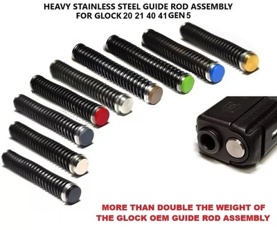 GOTO SPORTS GEAR For GLOCK 20 20sf 21 21sf 40 41 Gen 5 Heavy Stainless Steel Guide Rod