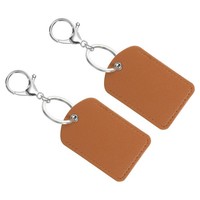 Leder SchlüSselanhäNger, 2Er Pack Pu Leder Mit SchlüSselringen, Braun