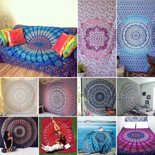 Drap de lit bohème à suspendre murale tapisserie mandala décor indien