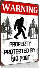 Funny Warning Tin Metal Signs Big Of Foot Gifts For Men Garage Sign Warning Prop