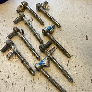 Set Of 8 1/2 in. X 4  in. Zinc Plated Screw Hook