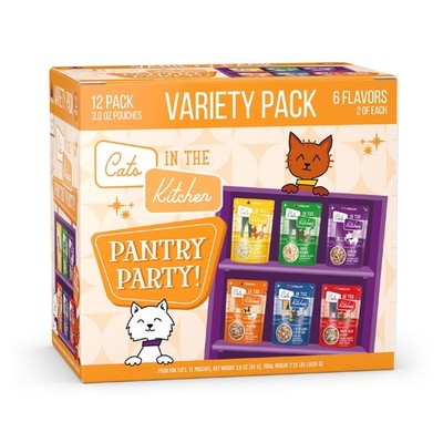 Weruva Cats in the Kitchen, Pantry Party Pouch 3 Ounce (Pack of 12), Rainbow