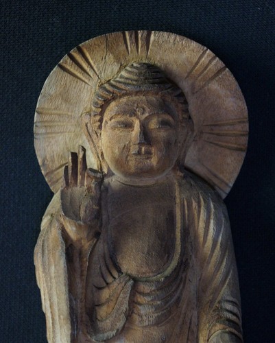 Japanese sculpture Butsuzo Buddha wood carving 1914 Kiri wood E - Picture 7 of 11
