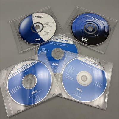 Vintage Dell Software CD Lot 5 PowerDVD Roxio PowerVault 1999-2003 Restore