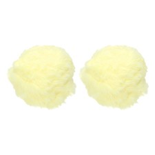 35yds Faux Fur Yarn, 2 Skeins 50g 0.4"OD Fuzzy Yarn Fluffy Yarn, Cream Yellow