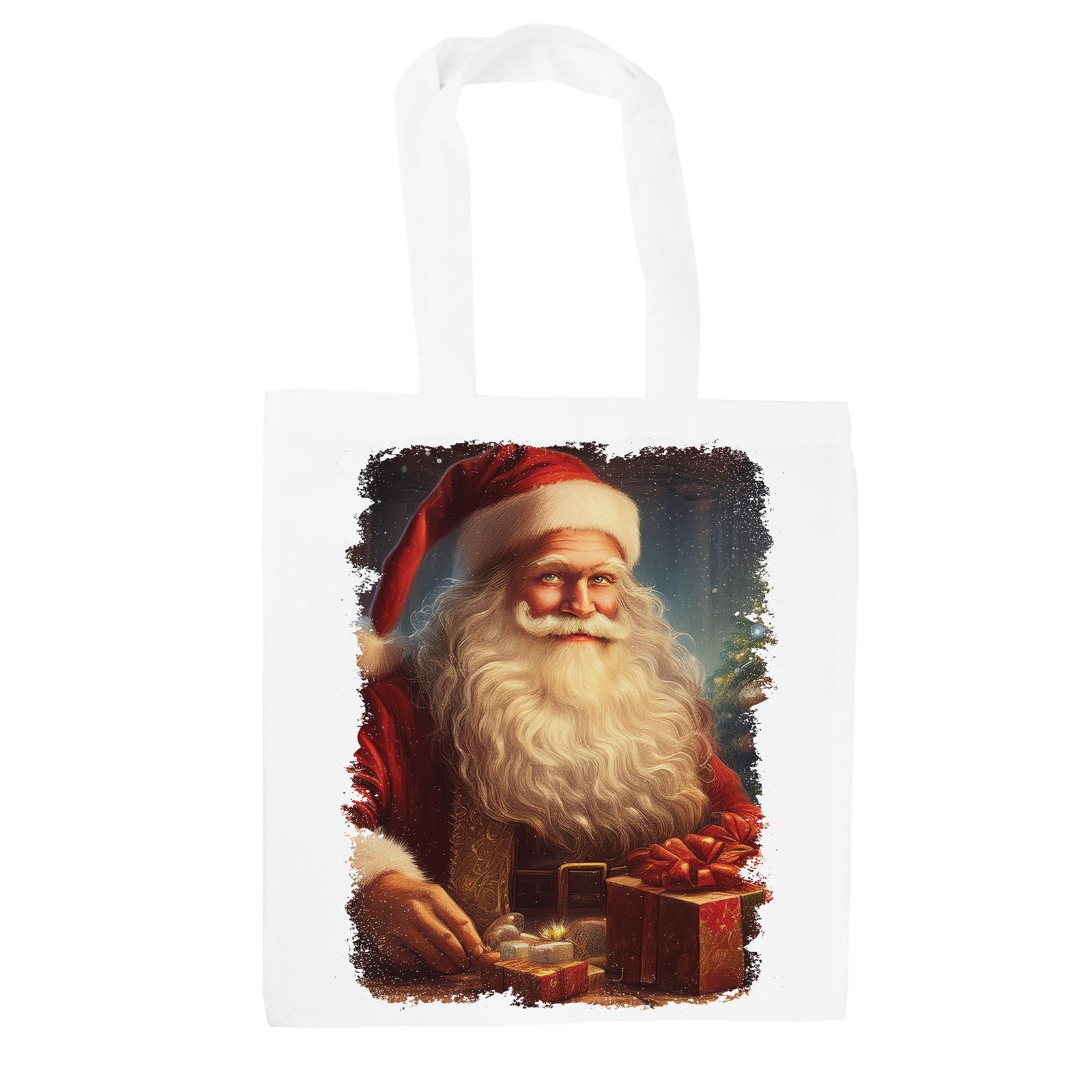 Father Christmas Tote Bag - Jolly Traditional Santa Xmas Shopping Bag Gift