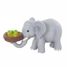 Elephant and Bird Figurine Cute Elephant Garden Figurine Gift Idea for Patio