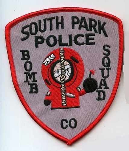 ACCESSOIRE DE FILM DE POLICE CAFÉ RACER ROCKERS 59 TV PATCH À REPASSER : South Park Bomb Squad - Photo 1 sur 11