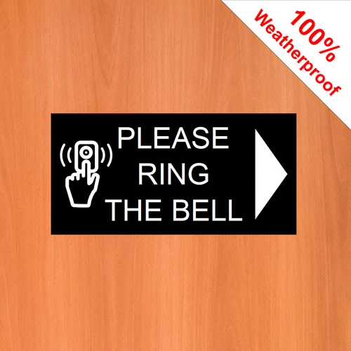 Large Please ring Bell Sticker with or without arrow 3"x6" Doorbell vinyl sign