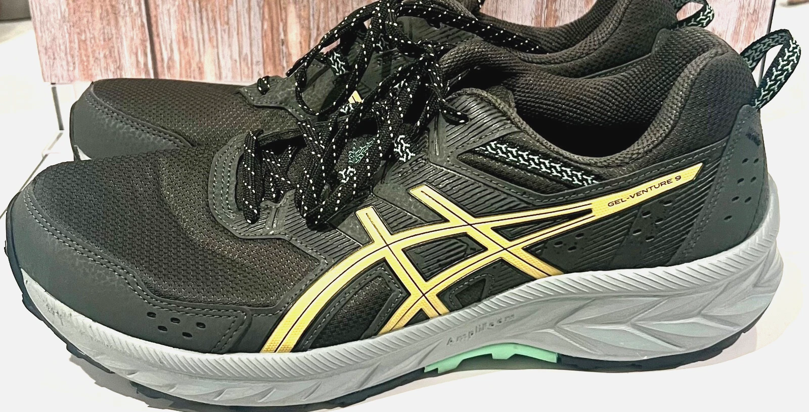 Scarpe da corsa ASICS Gel Venture 9 da uomo grigio grafite giallo sbiadito US 10 5 EU 44 5