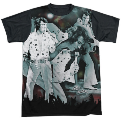 Elvis Presley Now Playing Adult Halloween Costume T Shirt (Black Back), S-3XL
