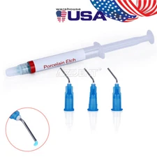 Dental Porcelain Etch Gel 9.5% Acid Etchant 2.5 ml/syringe 3 Tips