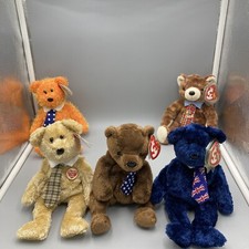 Ty Beanie Babies Set of 5 Fathers Day Bears-MWMT- Pops,Pappa 2004, Hero, Pappa..