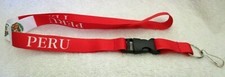 Unisex Peru Heritage Red and White Peru 15" lanyard ID Holder Keychain-New