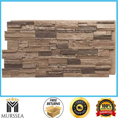 Ekena Millwork Faux Stone Siding 48-5/8''x24-3/4''Panel StoneWall Cascade Stacked