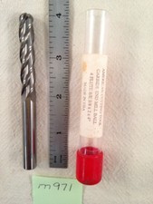 1 NEW 3/8" DIAMETER CARBIDE END MILL 4 FLUTE. BALL. 4" OAL. USA. 2" LOC. M971