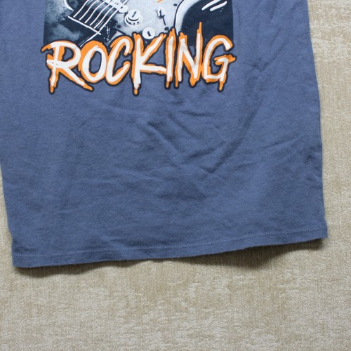 George Guitar T-Shirt Youth Boys 8 Blue Solid Short Sleeve Keep On Rocking Music - Picture 5 of 7