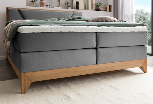 Belanoti RIVIERA Boxspringbett 180x200 Bett mit Eiche Doppelbett Polsterbett - Bild 2 von 48