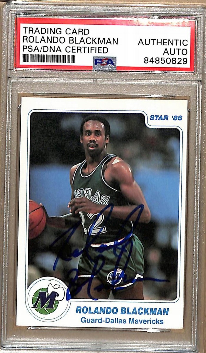 1985-86 Star Company #159 Rolando Blackman Mavericks Signed Card 