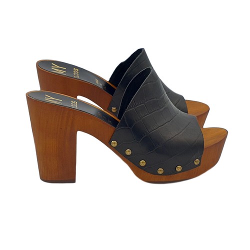 Mules En Jean à Talon Bloc 7 Cm - KIARA SHOES - Fabriqué En Italie - Taille 35 à 42
