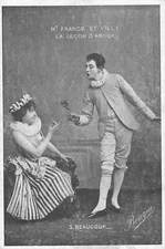 CPA CELEBRITE THEATRE Mr FRANCK ET VILLY LA LECON D'AMOUR