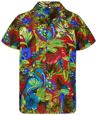 Funky Hawaiihemd Dschungel Rot