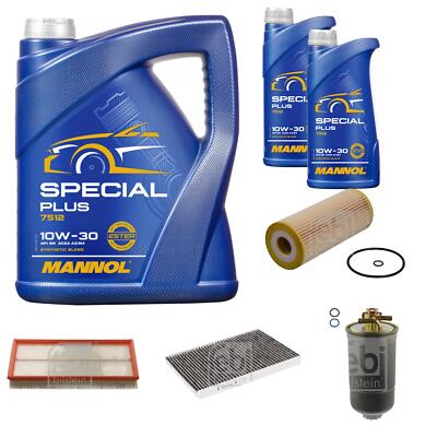 FEBI BILSTEIN Inspektionspaket 7L MANNOL Special Plus 10W-30 für VW Golf IV 1J1