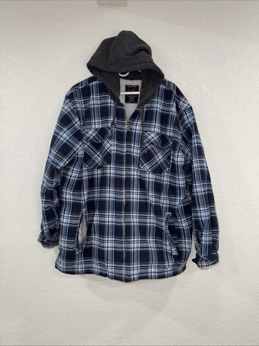 Walnut Creek Fleece "Flannel" Shirt Jacket Shacket Coat Men XXL Blue Plaid