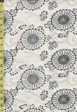 Japanese - Indigo Blooming - Stylized Mums & Vines-48090-18-Sand - By Half Yard