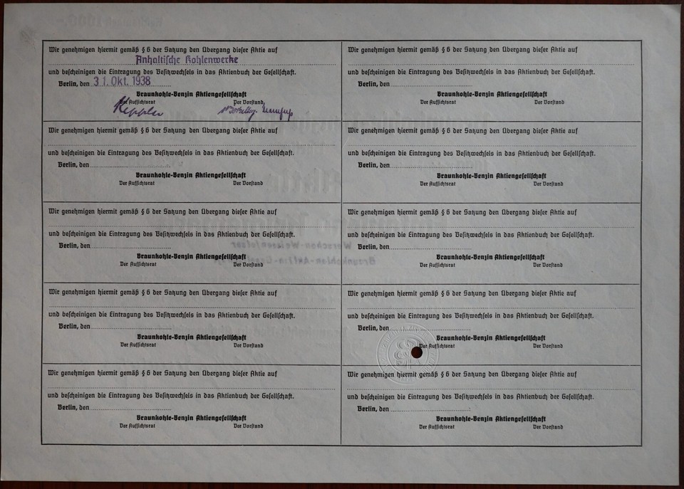 1000 Reichsmark 1936 Series 41864 Loan Bond BERLIN Y198 eBay