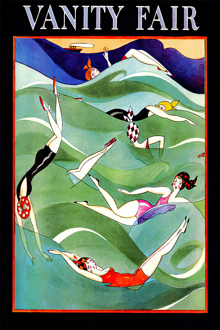 Vanity Fair Magazine Cover Ladies Swim Ocean Art Wall Room Poster