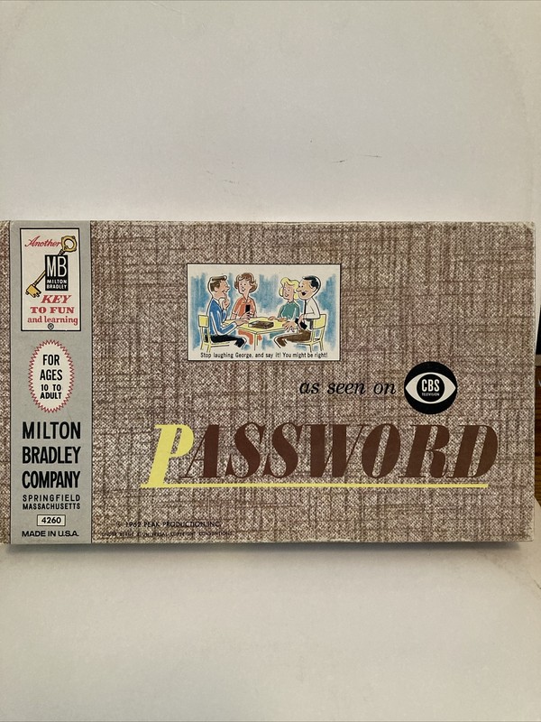 Vintage Password Game 1962 1st Ed. By Milton Bradley CBS