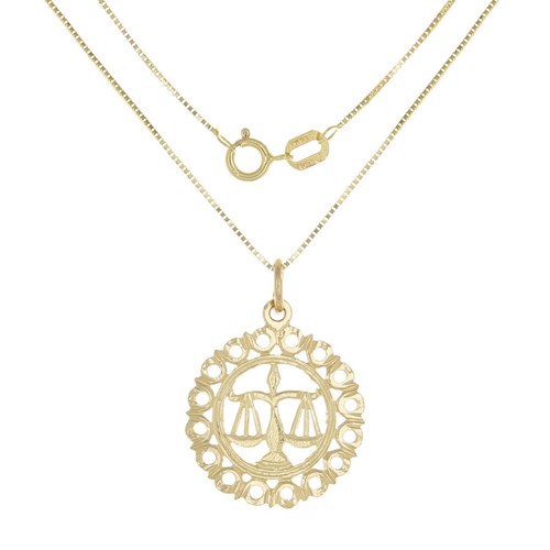 14k Yellow or White Gold Zodiac Sign Charm Pendant Necklace 18" - Picture 61 of 84