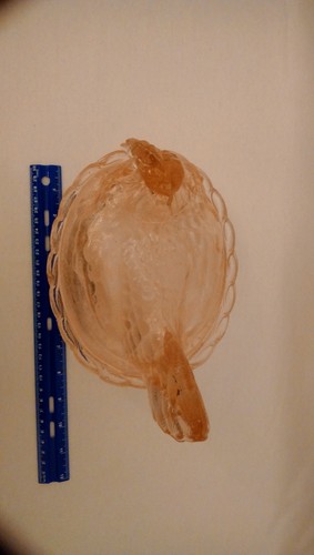 Große Glas rosa Henne auf Nest bedeckt Schale 8 1/2" lang keine Hersteller Marke - Bild 2 von 4