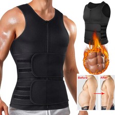 Men's Neoprene Sauna Sweat Vest Body Shaper Fat Burn Shapewear Waist Trainer US
