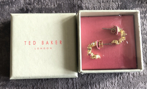 Pendientes de aro Ted Baker Cresita arco iris cristal Huggie tono dorado - Imagen 2 de 5