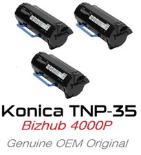 3 USED GENUINE KONICA MINOLTA BIZHUB 4000P TONER TNP35 A63W01F 45 40 35