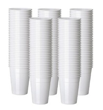 Disposable Plastic Cups White Reusable Drinking Vending Machine Cups 7oz / 220ml