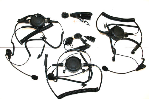 Lot of Tactical Headset Pieces Total of 5 - Pryme, Motorola, PTT-1500D "Reduced"