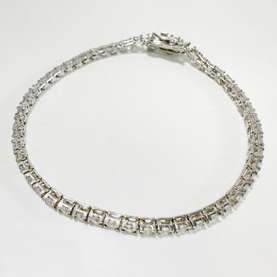 Finecraft Damen 1/4 ct 7'' Zirkon Tennisarmband in 925 Sterlingsilber