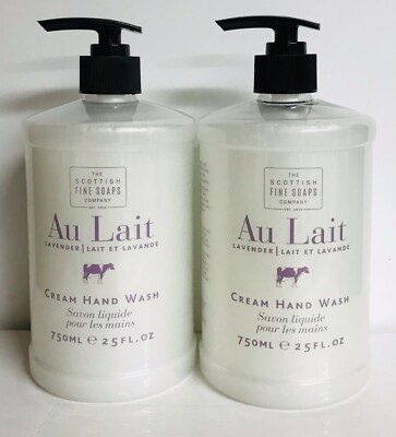 2-Pack The Scottish Fine Soaps Au Lait ~ Lavender Cream Hand Wash 25 fl oz Each