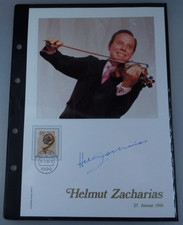 Odręczny autograf Helmut Zacharias Philswiss 1986 (112152)