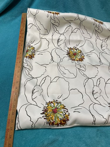 One Martha Stewart Euro Pillow Sham Covering White W Floral Design 25”x 25” - Picture 6 of 9